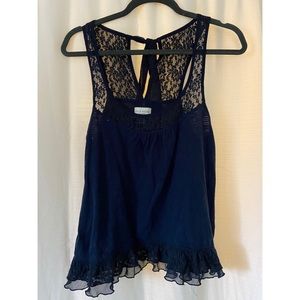 Navy Lace Tank